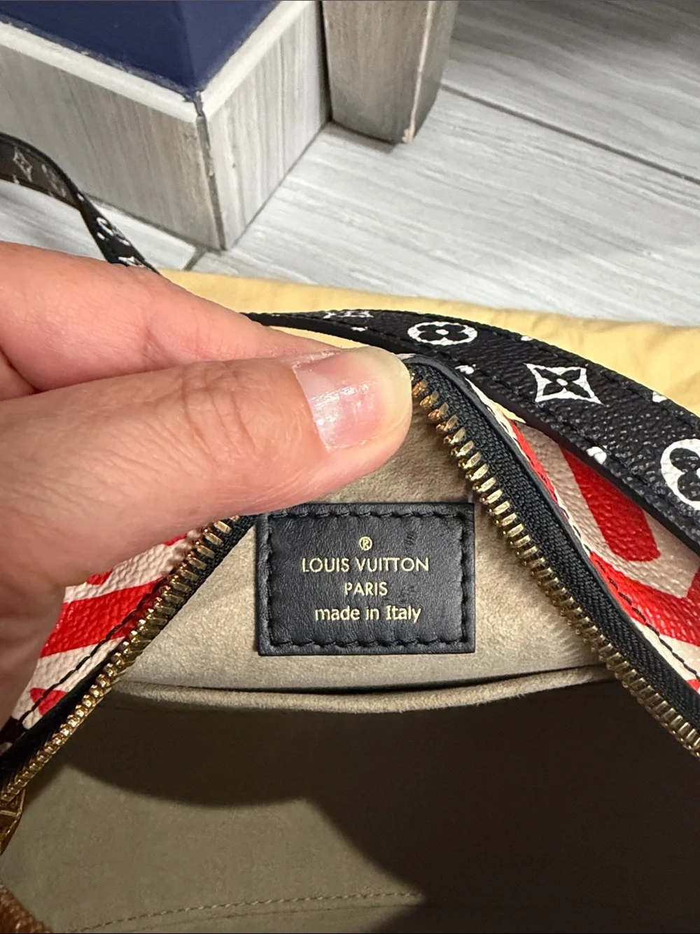 Louis Vuitton Red and Black Circular Monogram Crossbody Bag